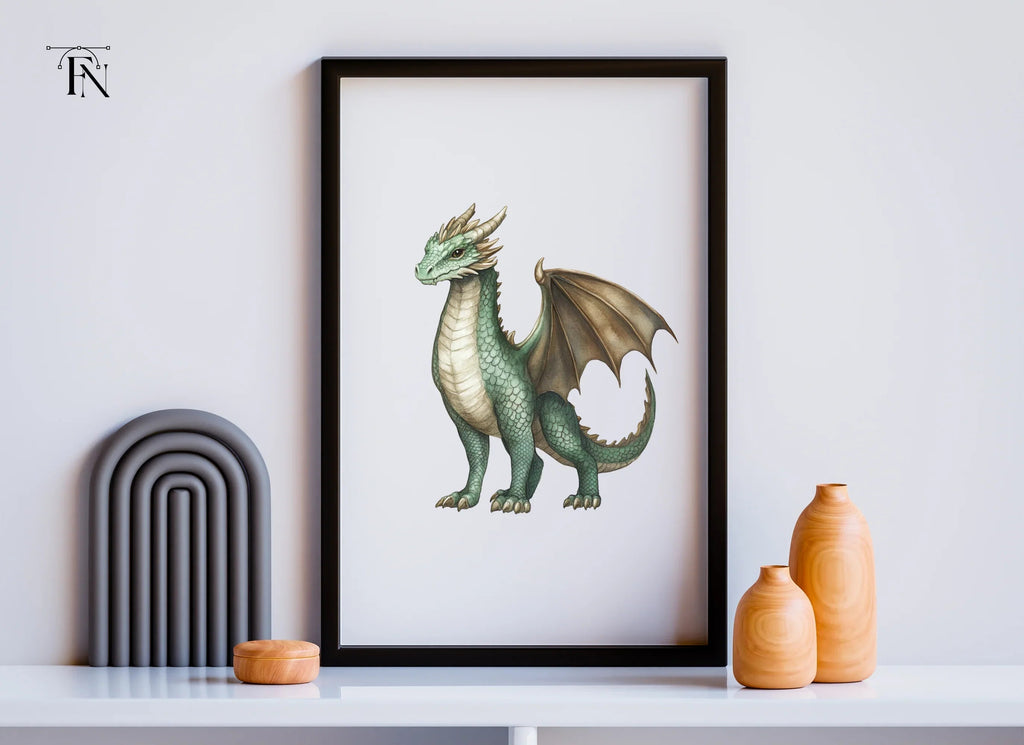 Majestic Green Dragon Clipart Bundle