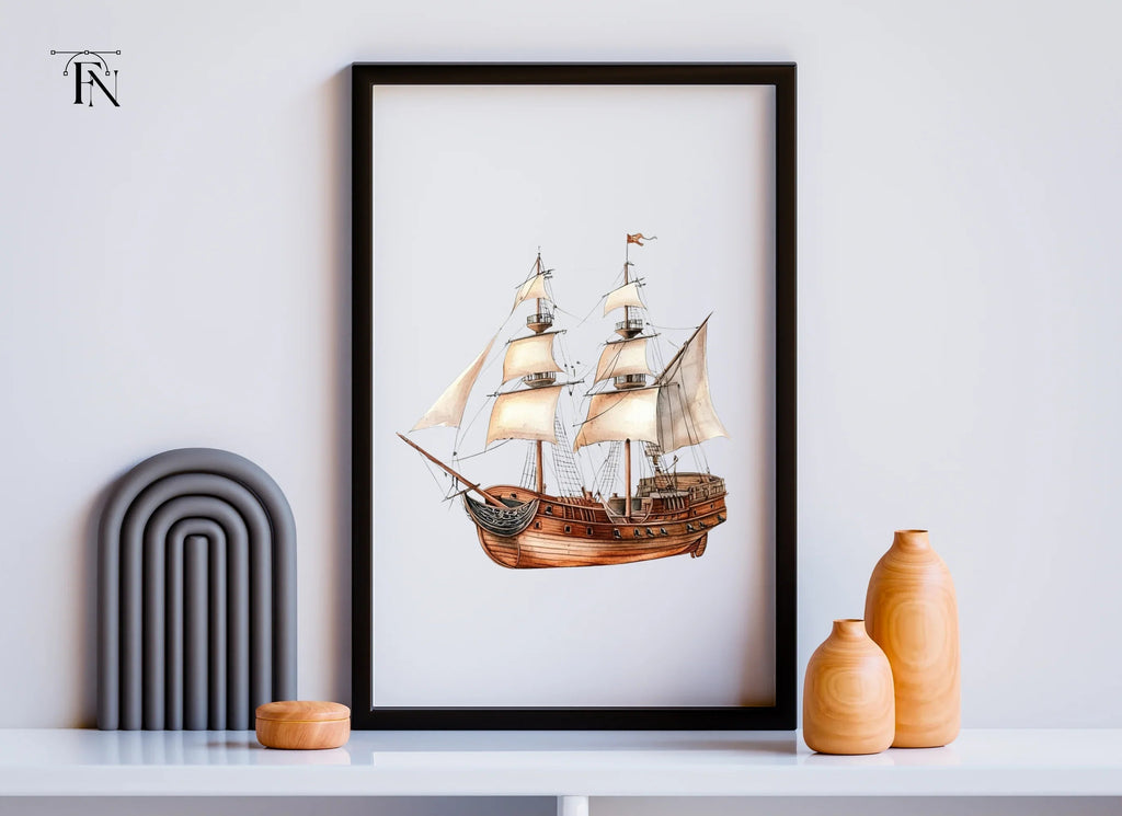 Vintage Sailing Ships Clipart Bundle