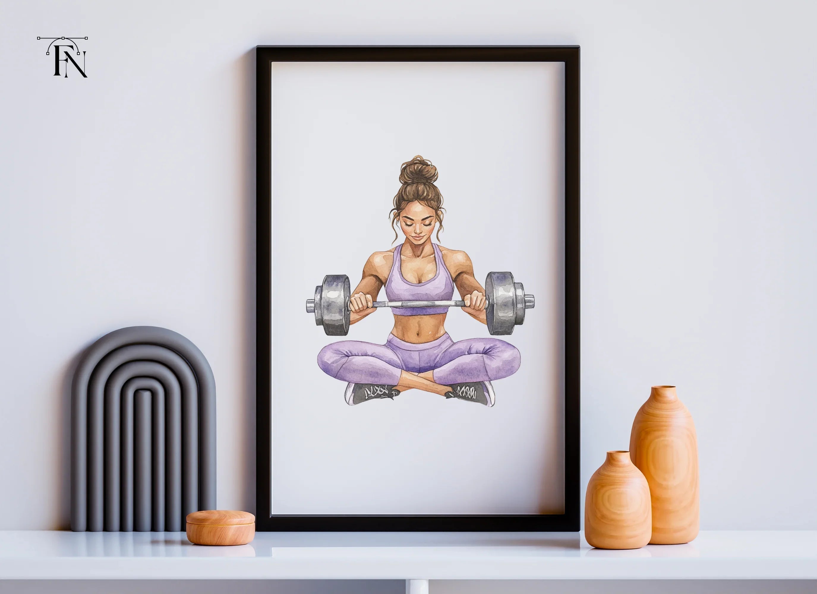 Strong Woman Weightlifting Clipart Bundle