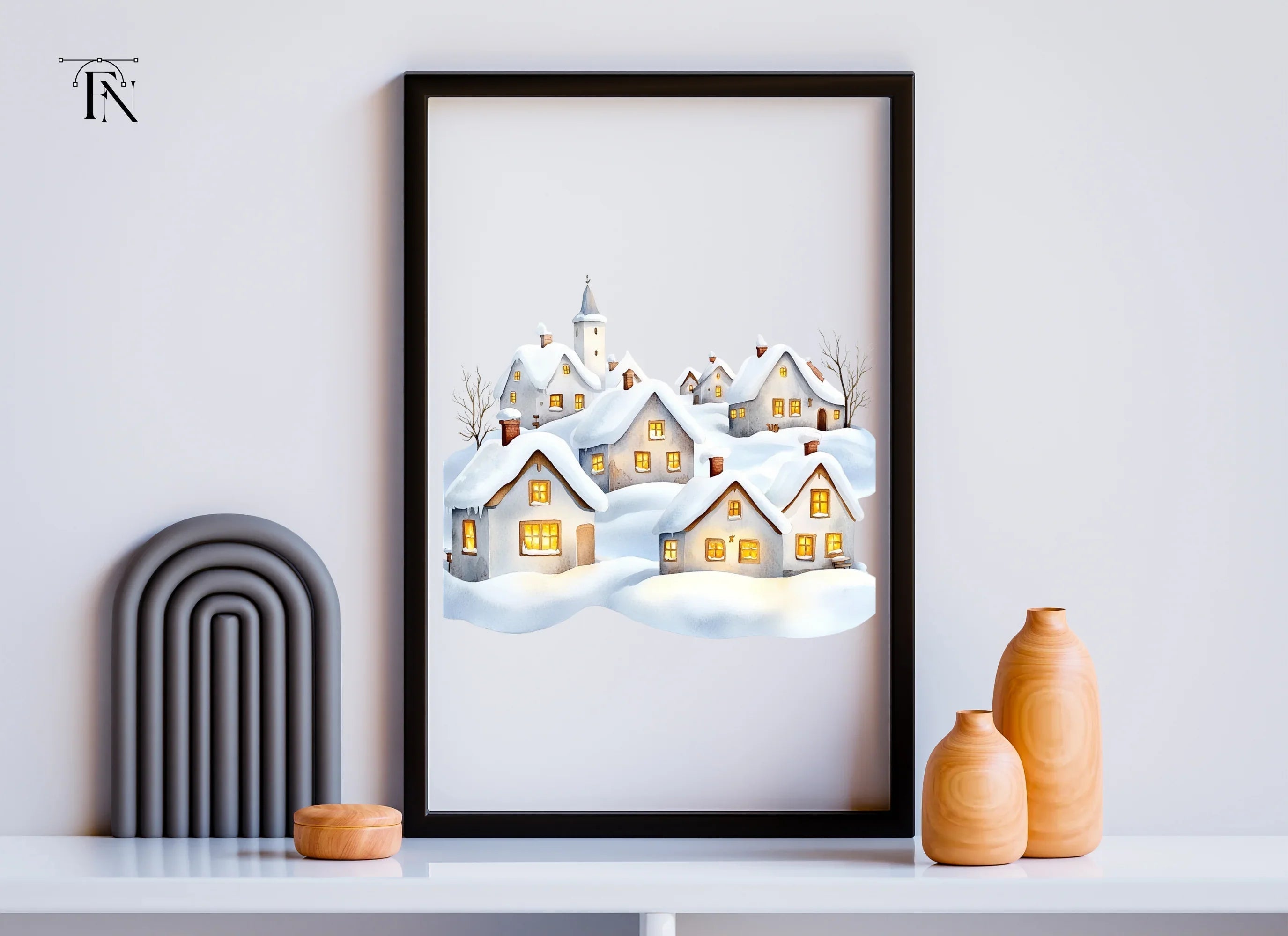 Winter Village Clipart Bundle