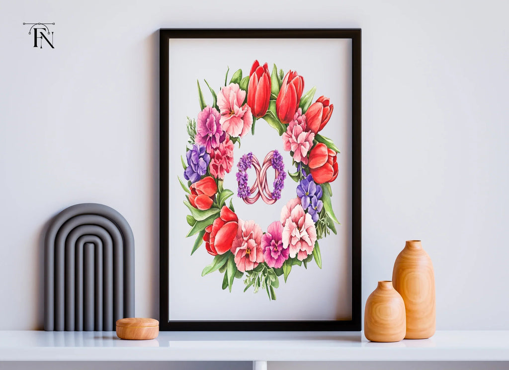 Floral Wedding Wreath Clipart Bundle