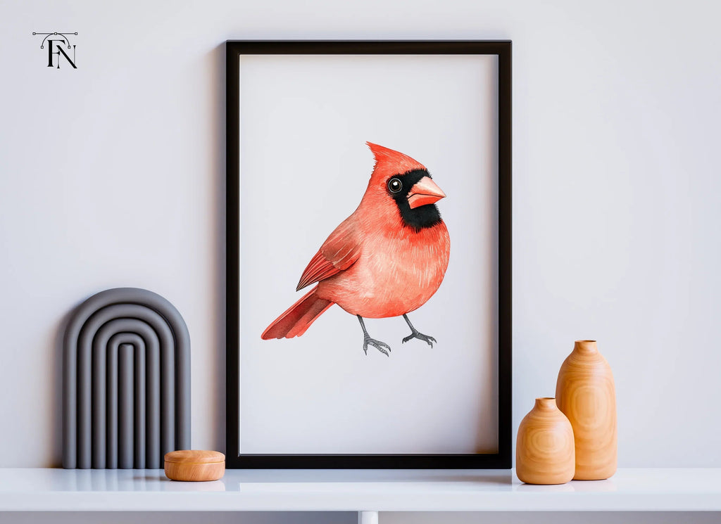 Realistic Red Cardinal Bird Clipart Bundle