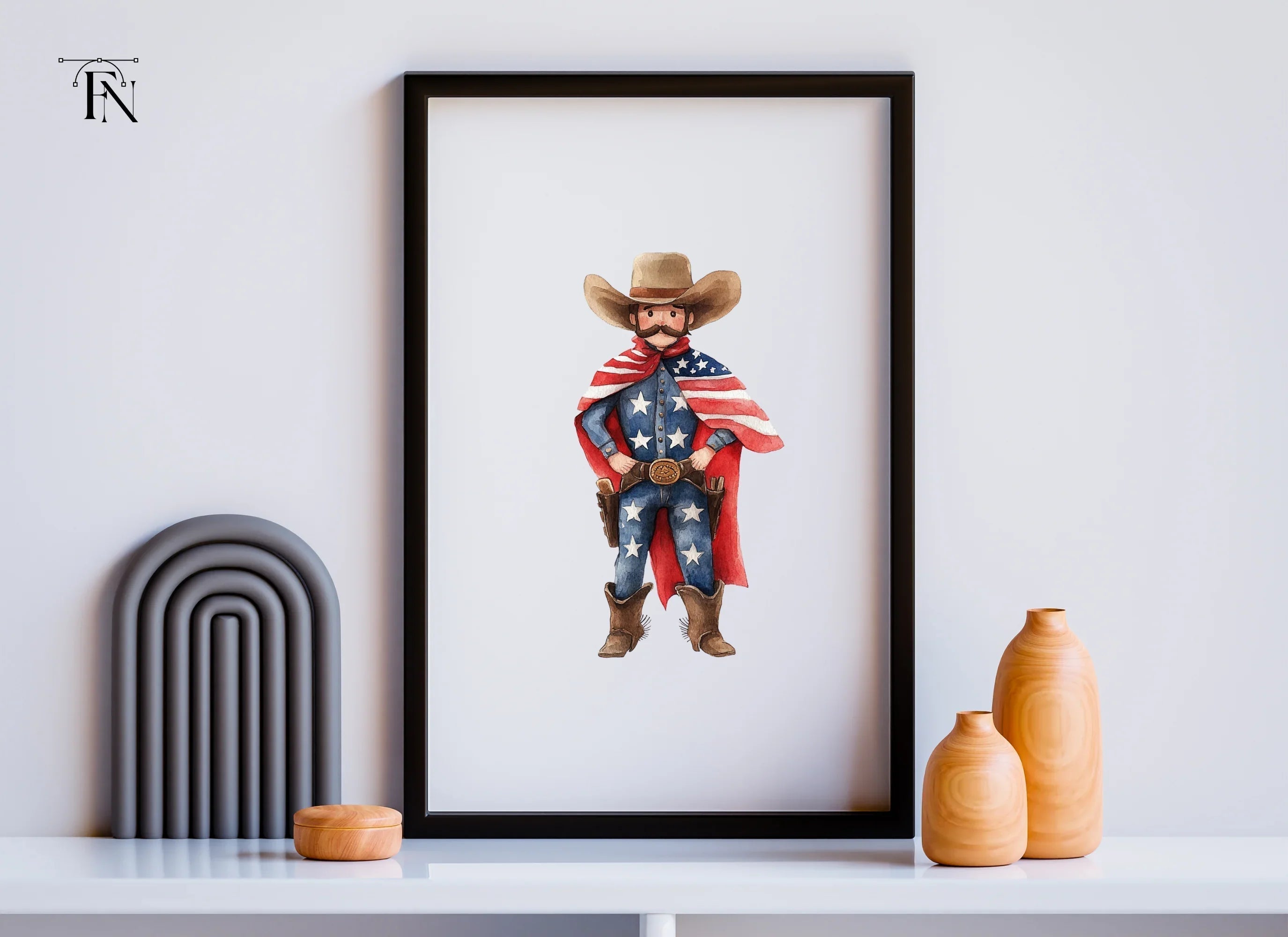 American Cowboy Superhero Clipart Bundle