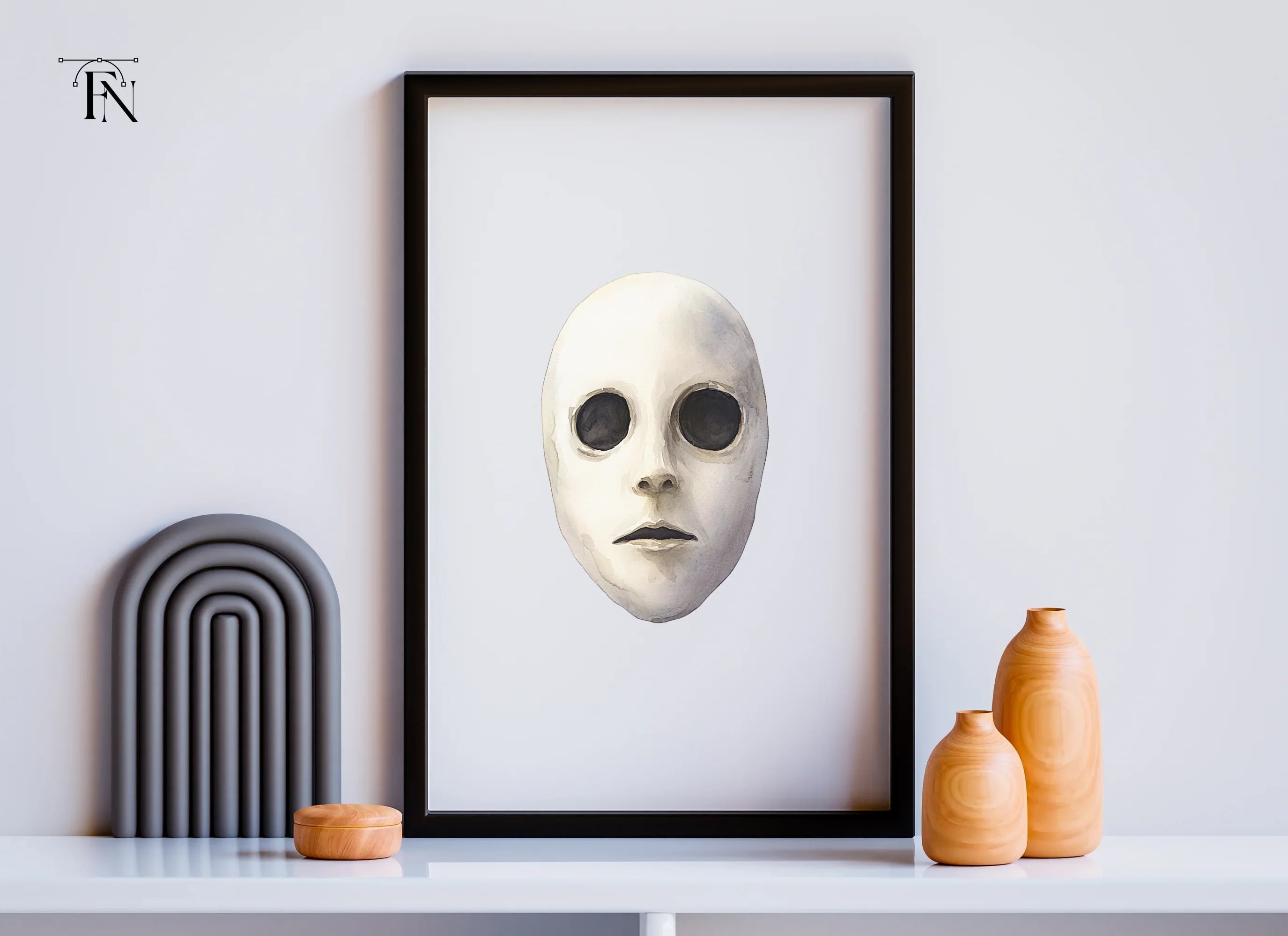 Eerie White Mask Clipart Bundle