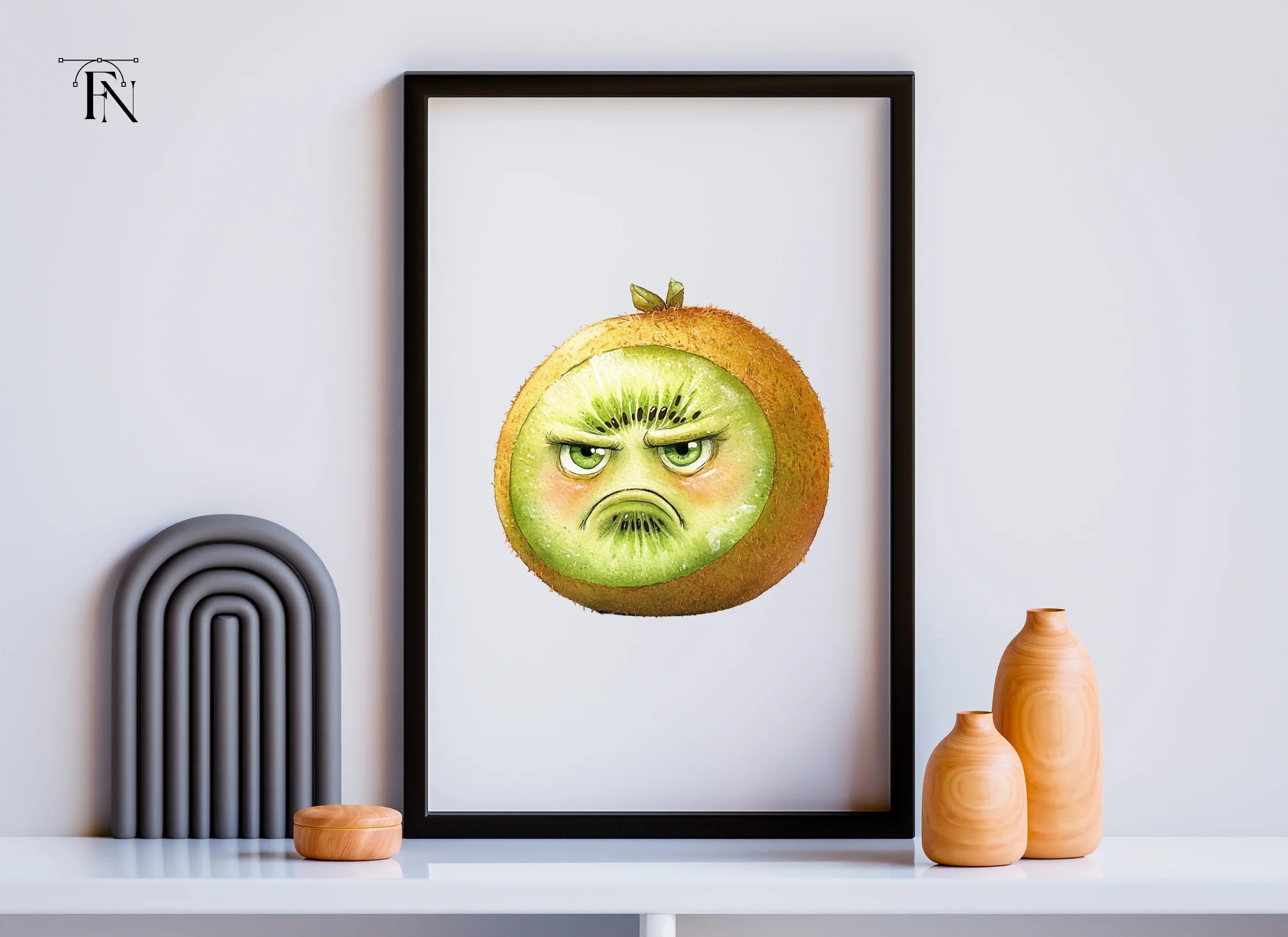 Funny Angry Kiwi Fruit Clipart Bundle