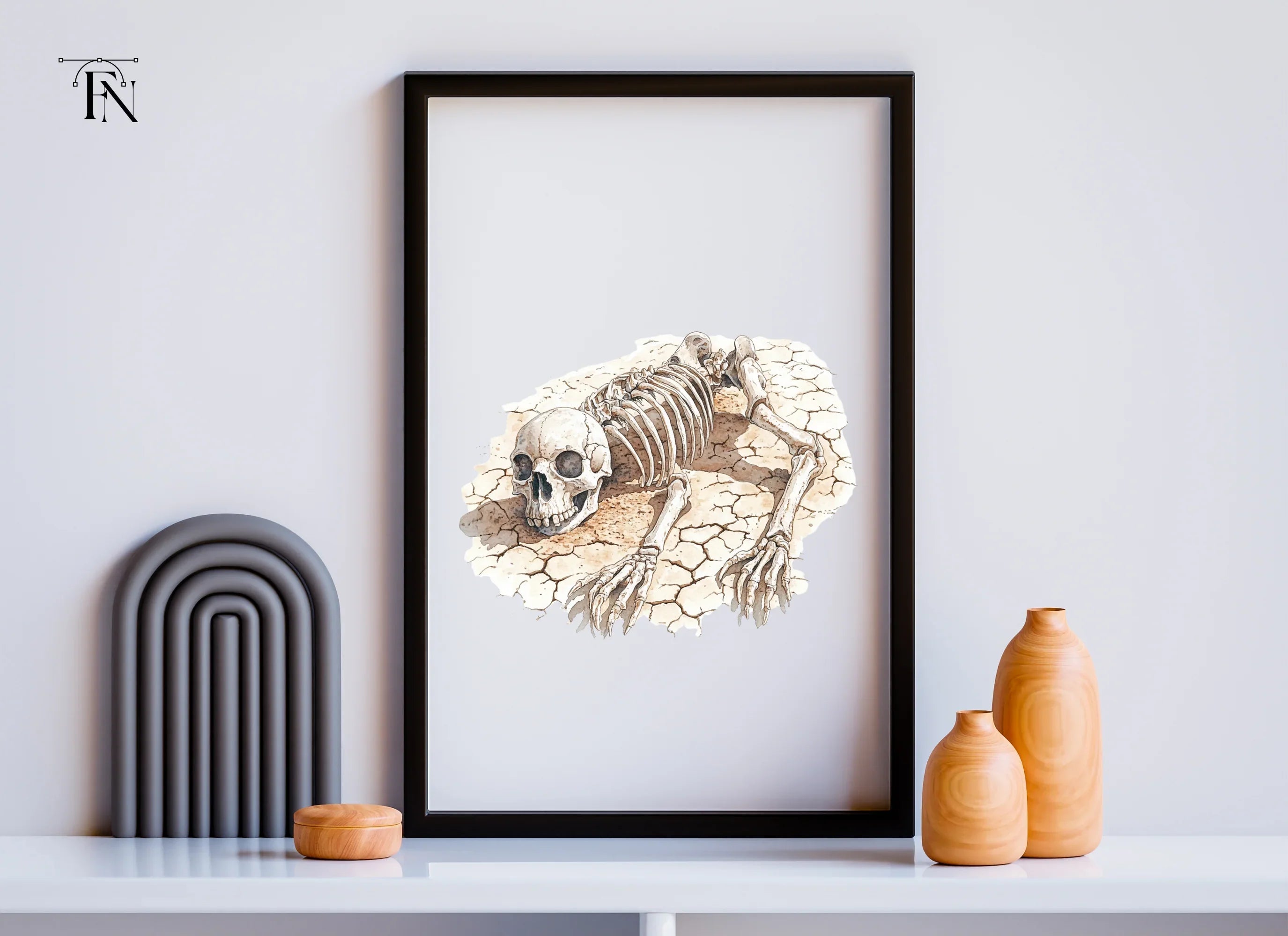 Skeletons on Cracked Earth Clipart Bundle