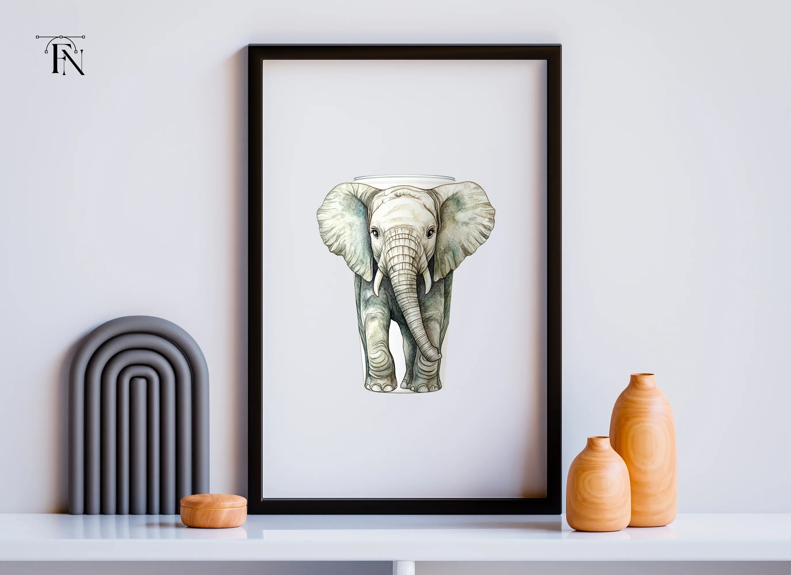 Baby Elephant Tumbler Clipart Bundle