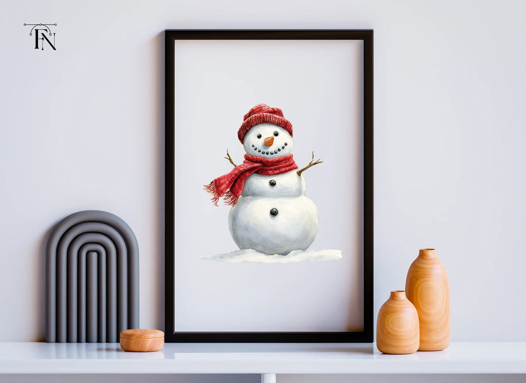 Cute Snowman with Beanie and Scarf Clipart Bundle