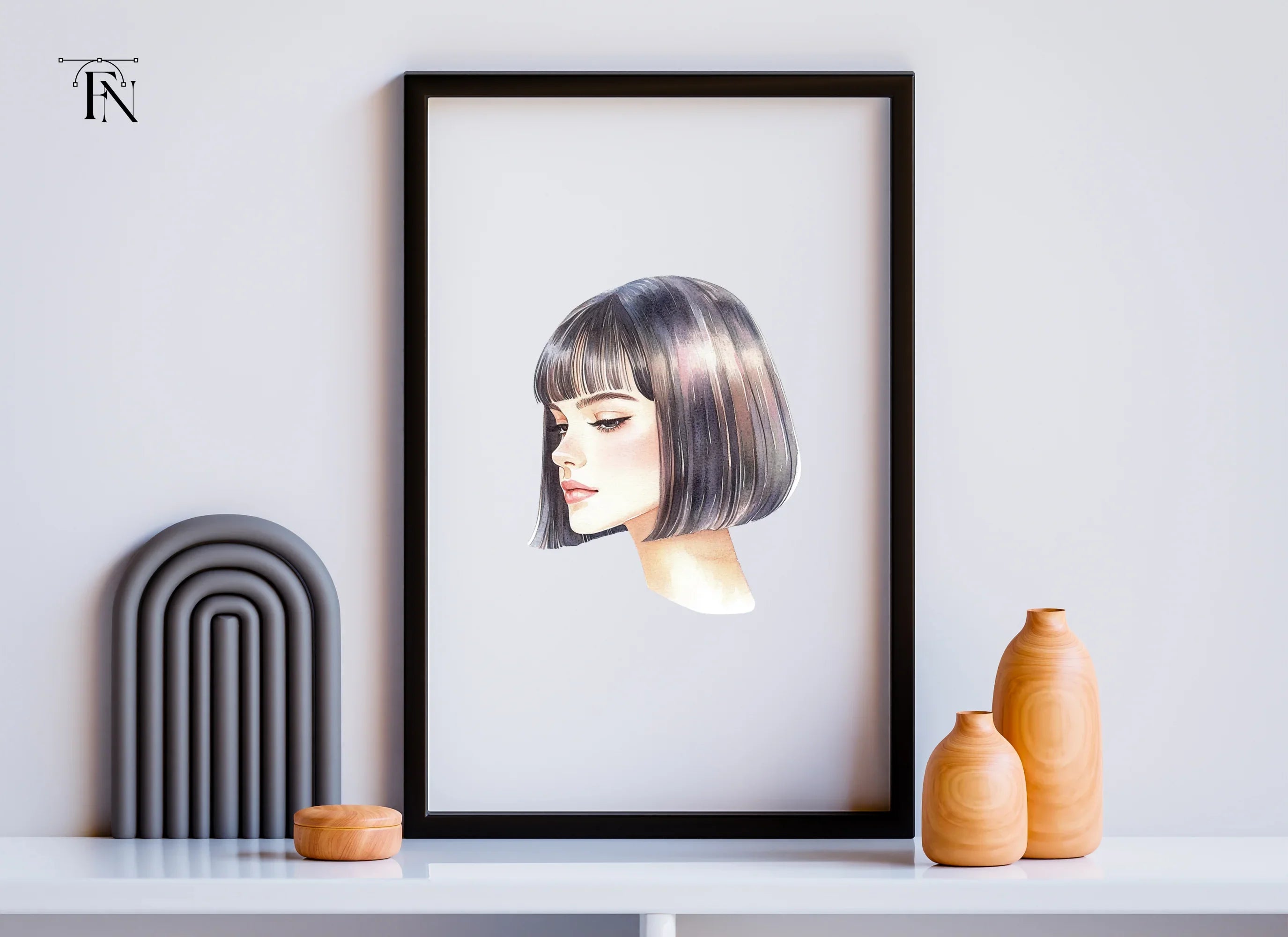 Stylish Bob Haircut Woman Clipart Bundle