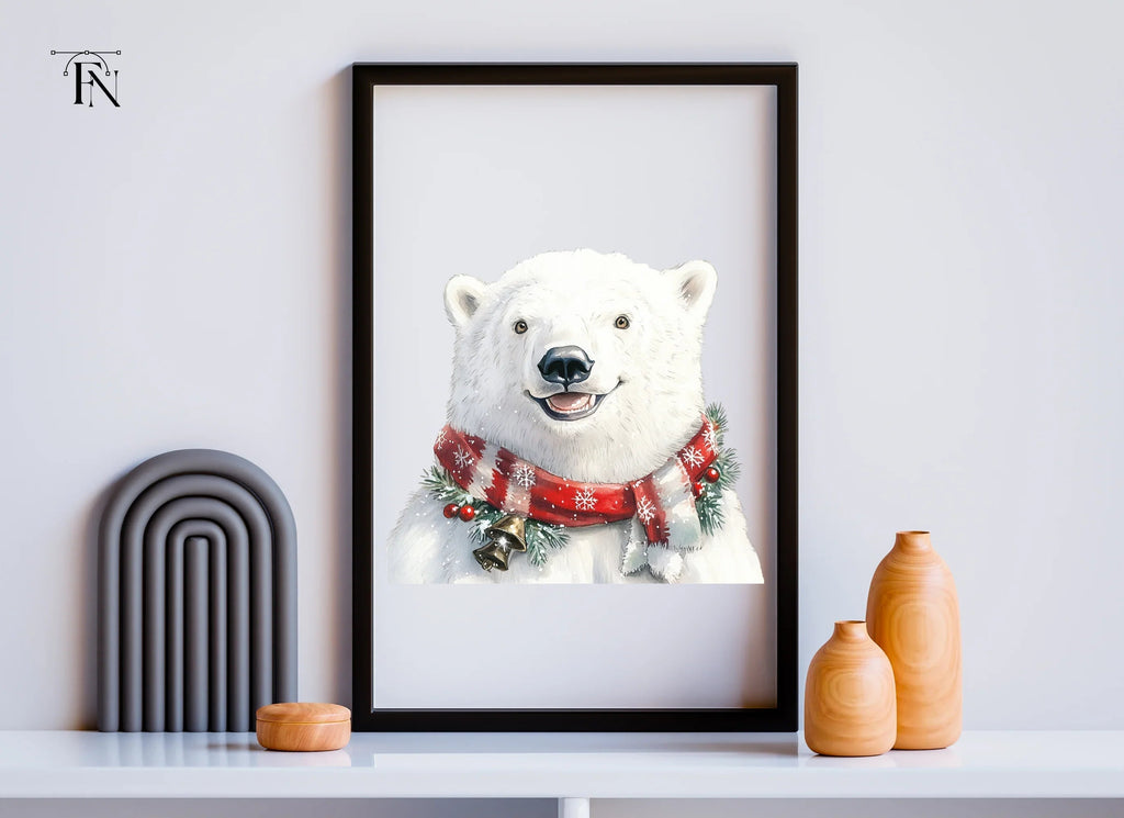 Smiling Polar Bear Christmas Clipart Bundle
