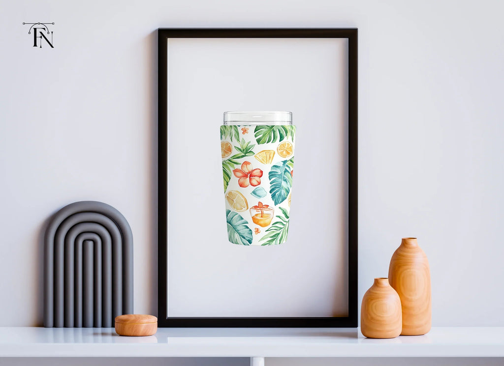 Tropical Fruit and Leaf Tumbler Clipart Bundle