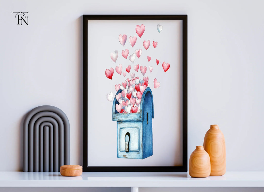 Hearts Falling From Mailbox Clipart Bundle