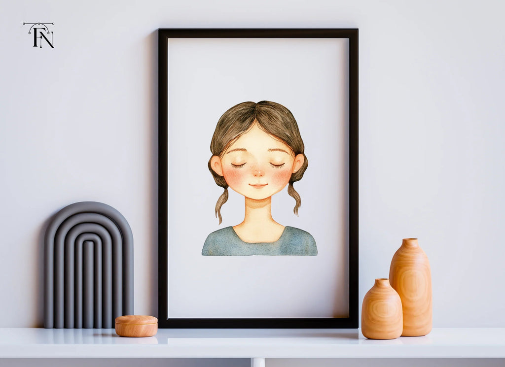 Peaceful Girl Meditating Clipart Bundle