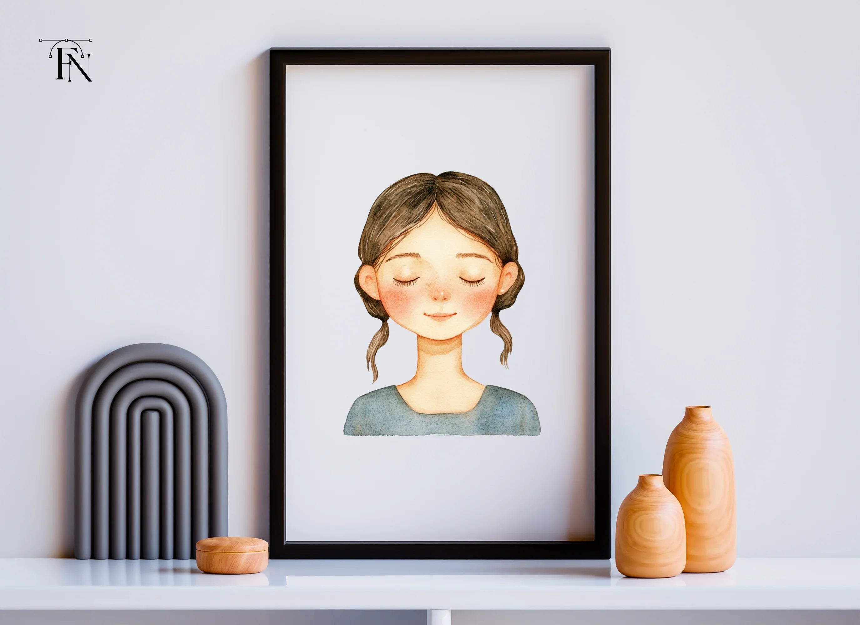 Peaceful Girl Meditating Clipart Bundle