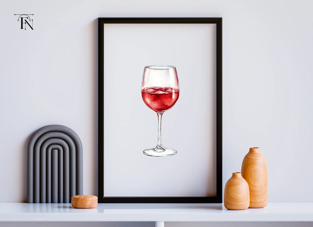 Red Wine Glasses Clipart Bundle