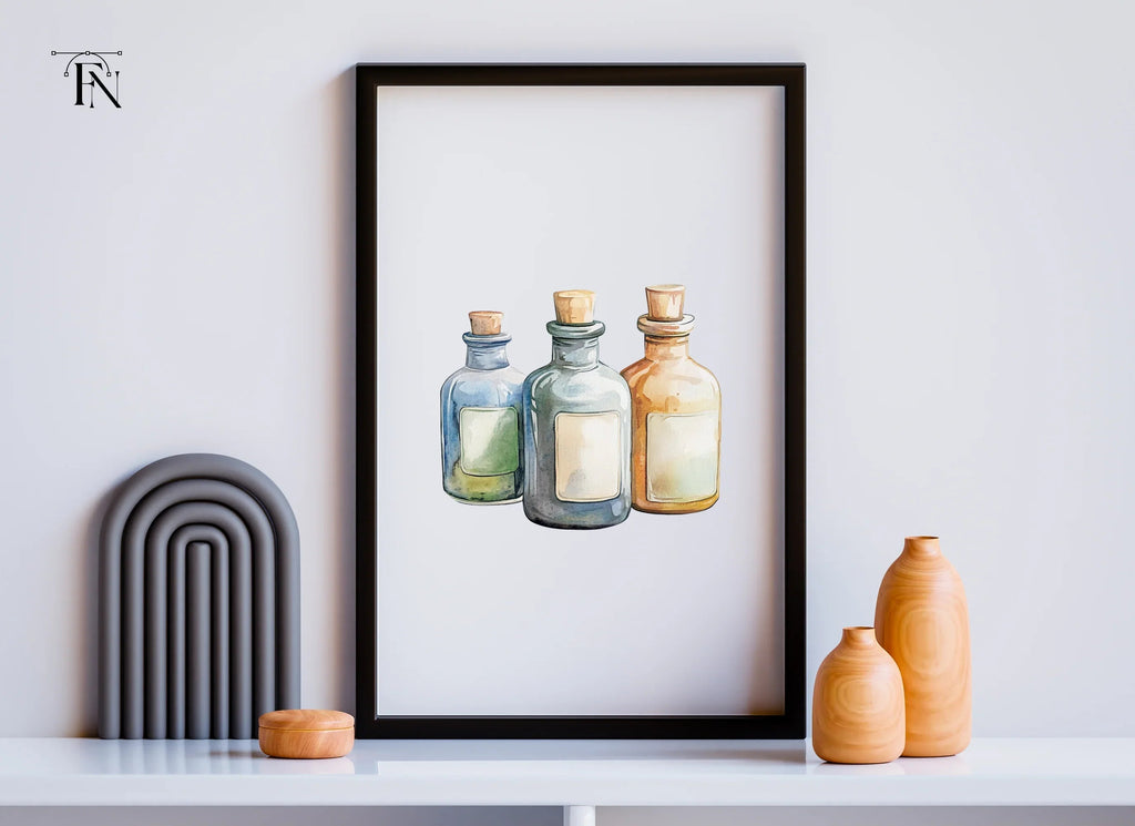 Vintage Potion Bottles Clipart Bundle