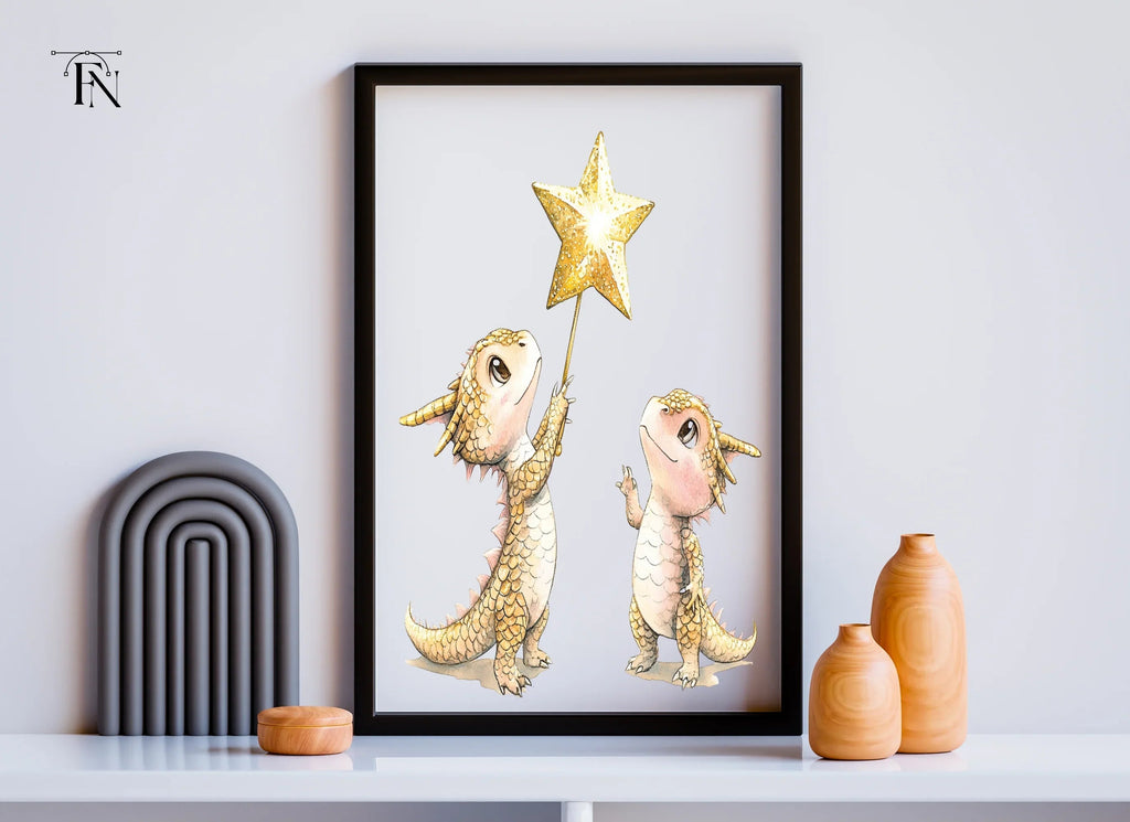 Little Dragons with Stars Clipart Bundle