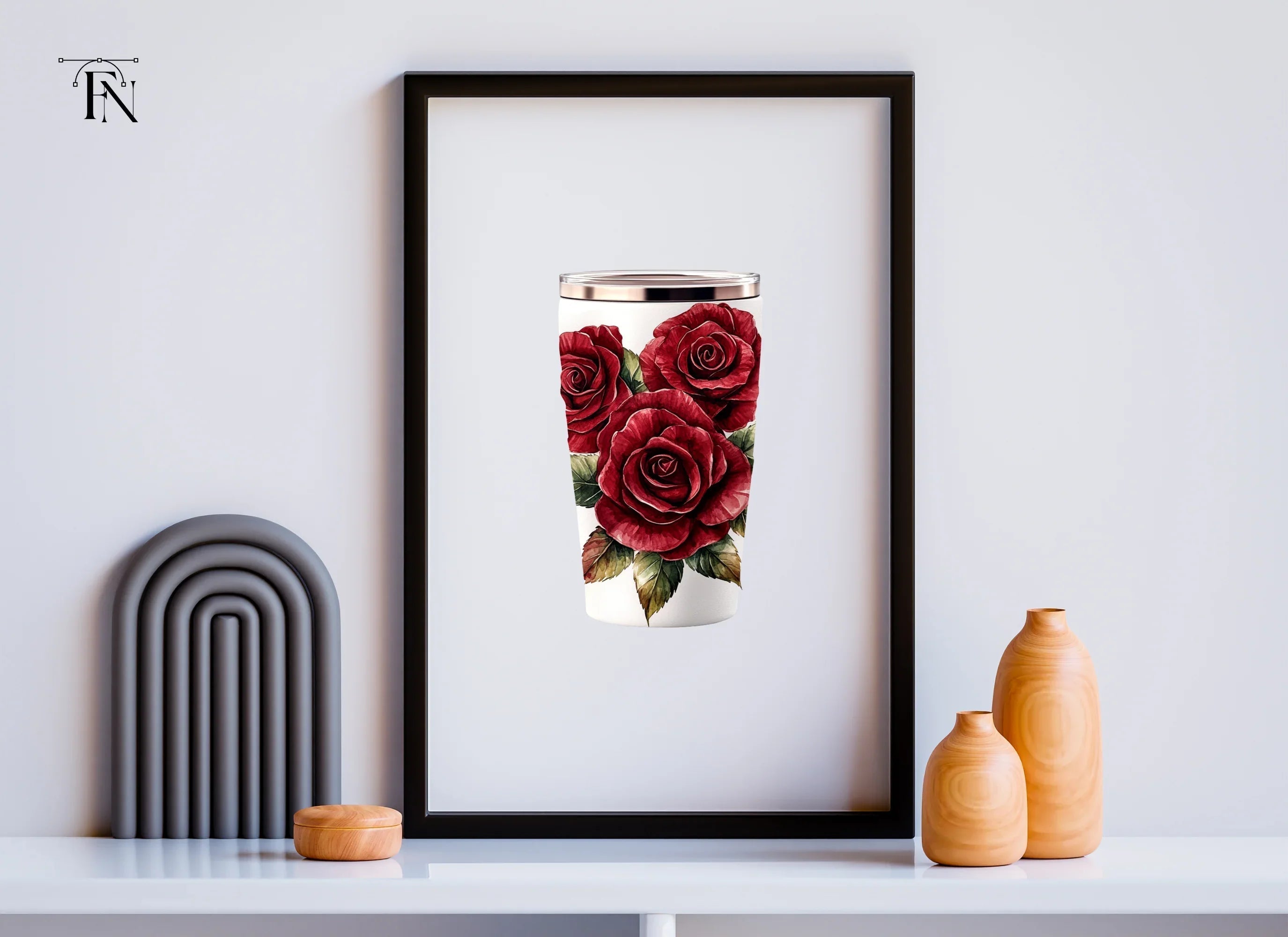 Multiple Red Roses Tumbler Clipart Bundle