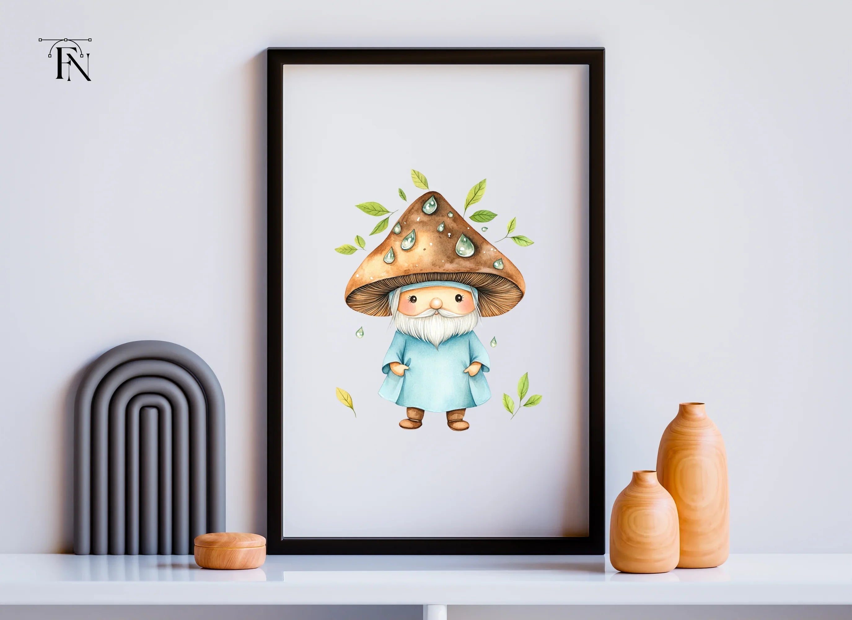 Cute Mushroom Gnomes Clipart Bundle