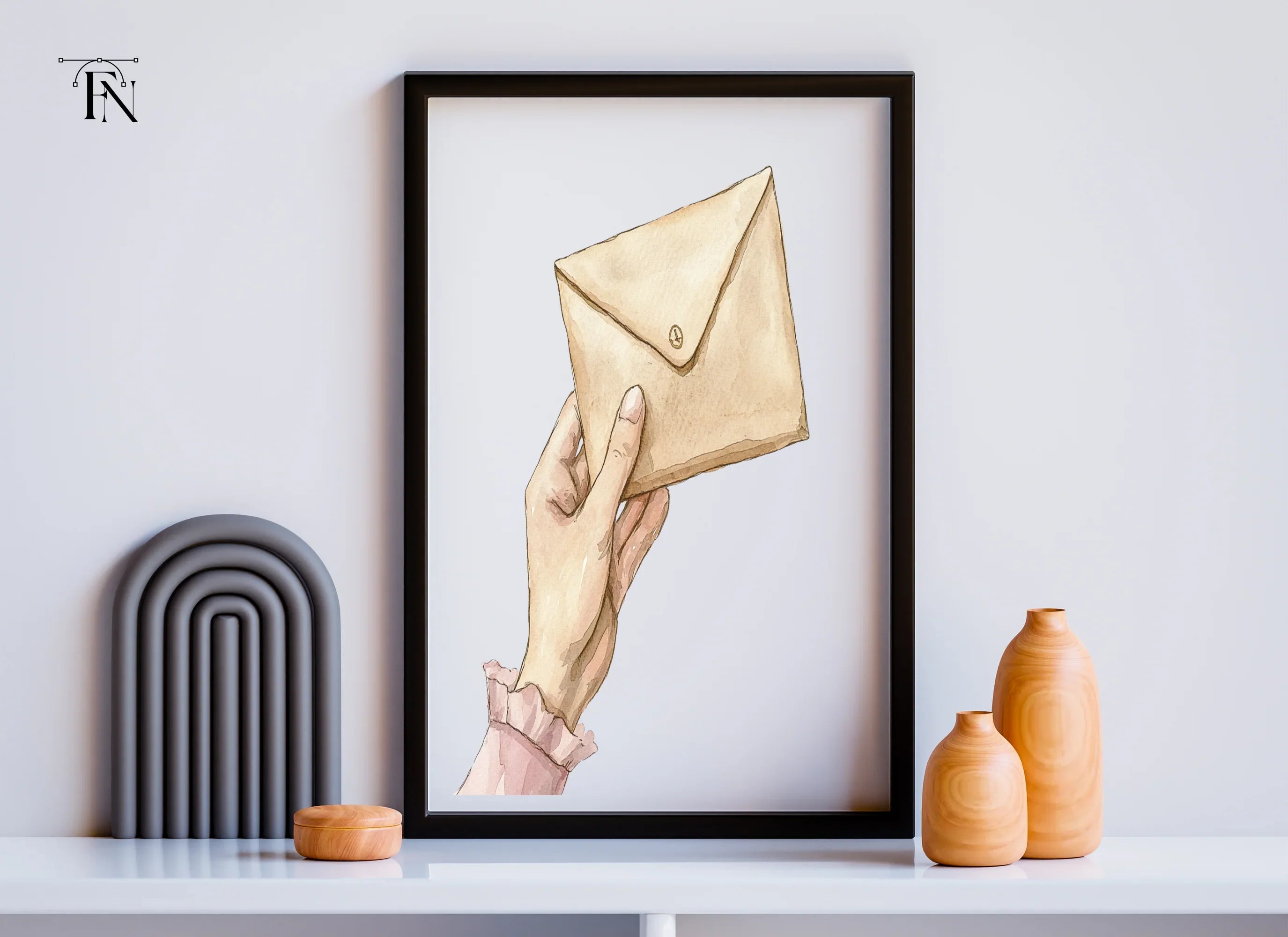 Vintage Hands Holding Envelopes Clipart Bundle