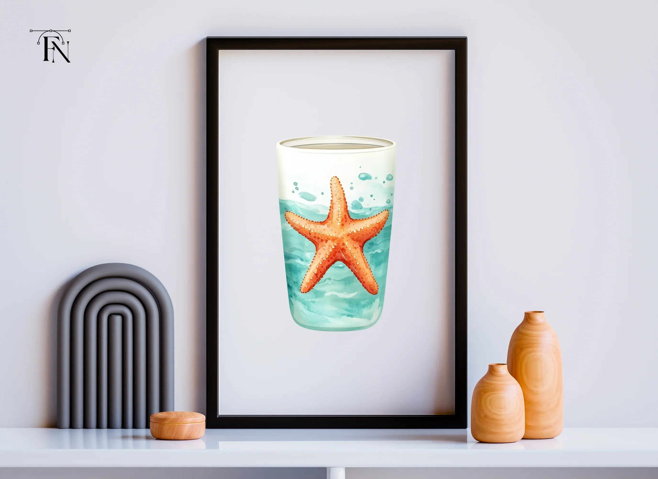 Starfish in Glass Clipart Bundle