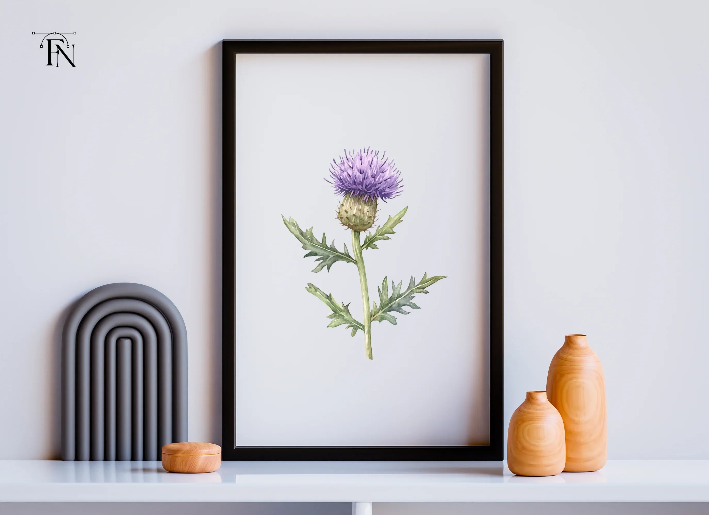 Scottish Thistle Flower Clipart Bundle