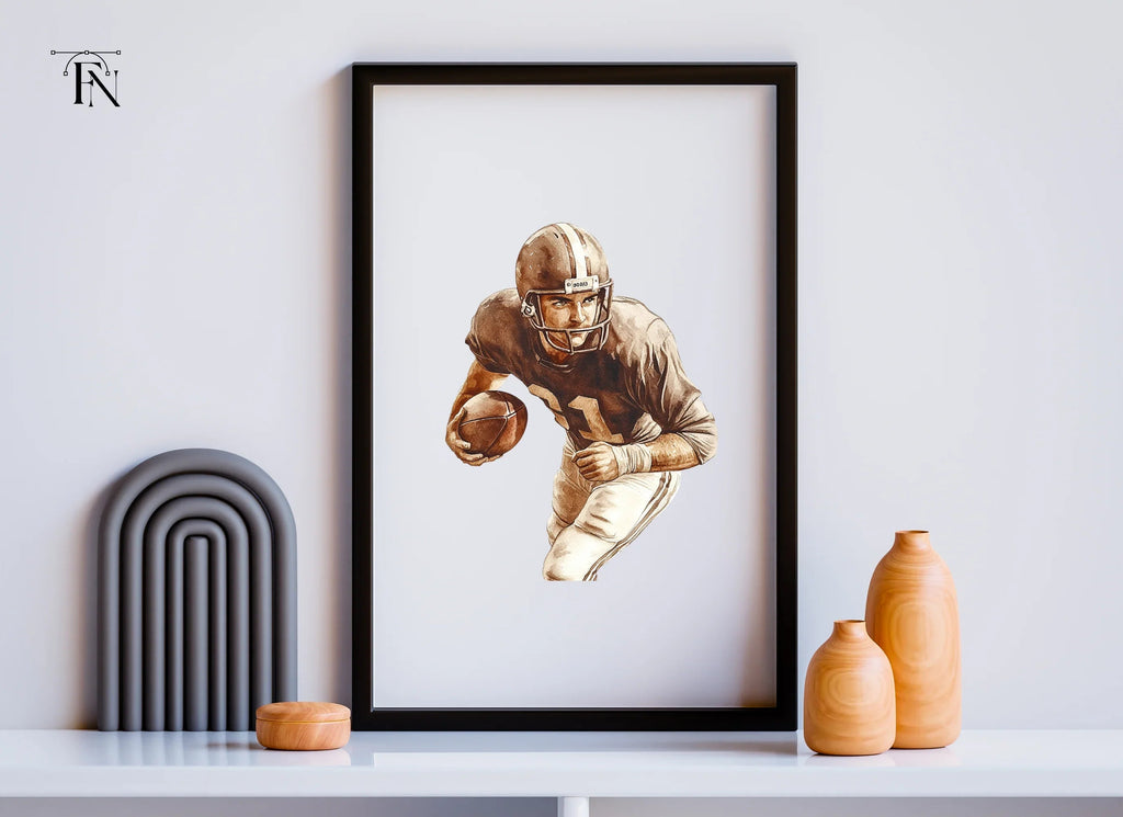 Vintage Football Player Clipart Bundle