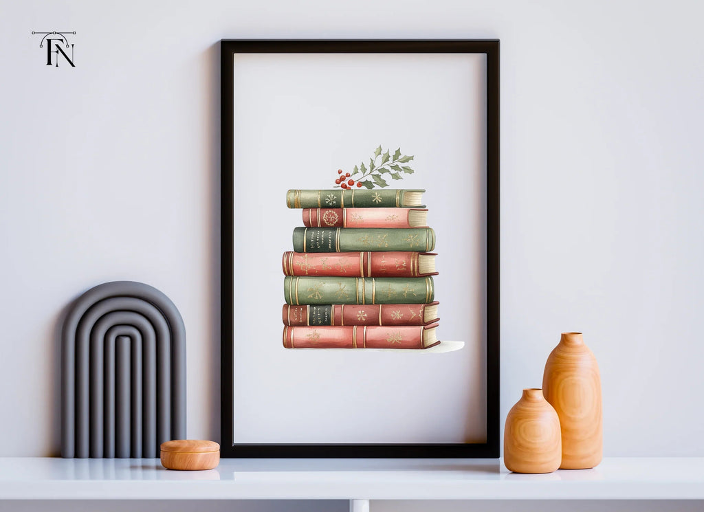 Christmas Books Stack Clipart Bundle