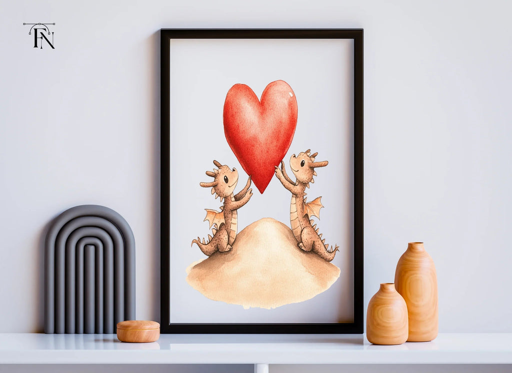 Baby Dragons with Hearts Clipart Bundle