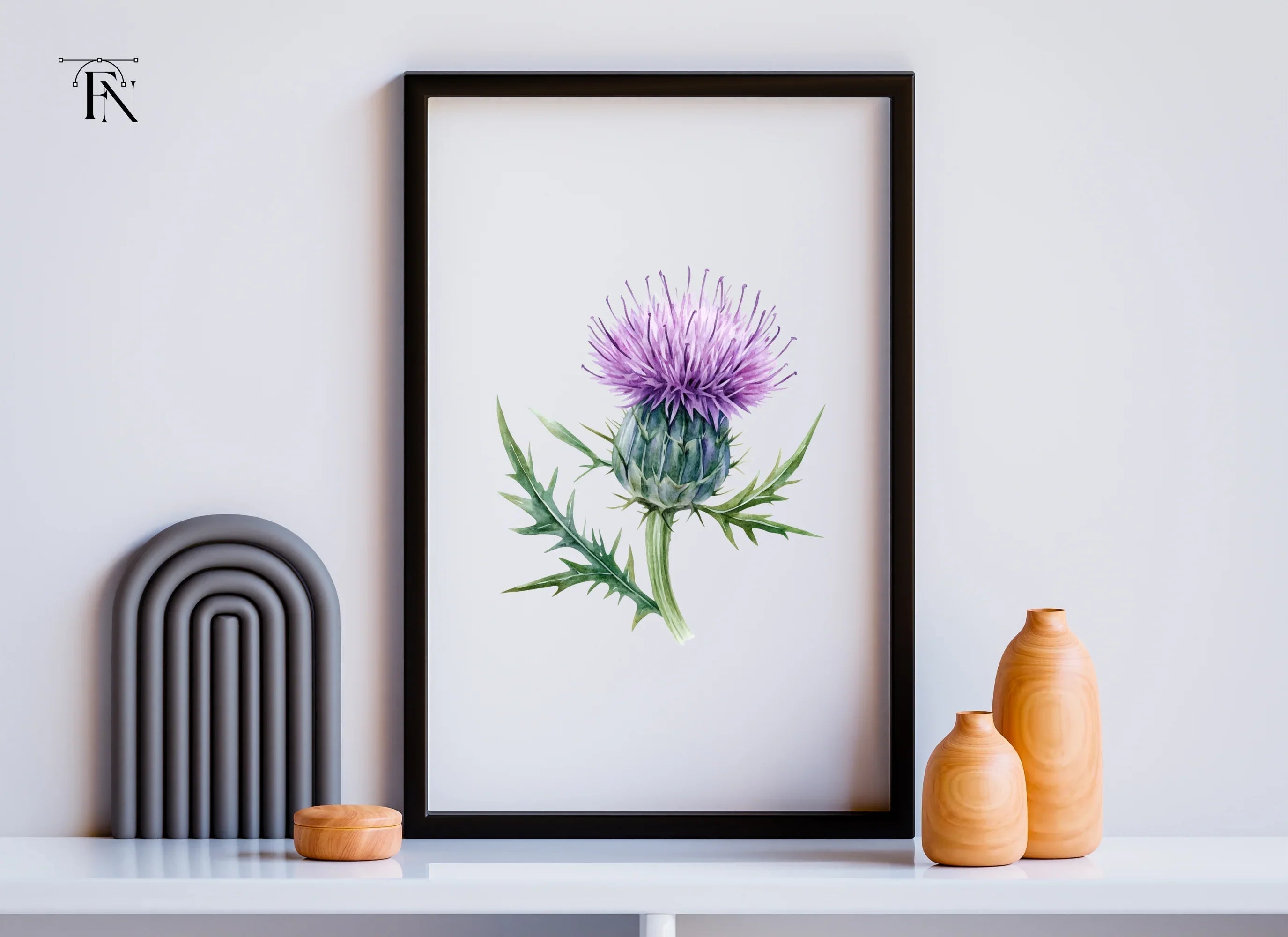 Scottish Thistle Flower Clipart Bundle