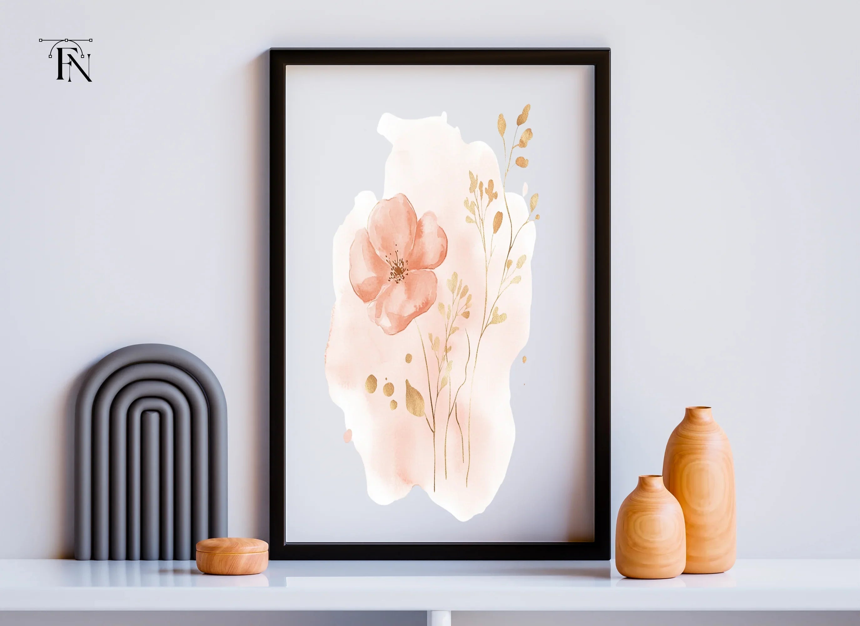 Floral Gold Clipart Bundle