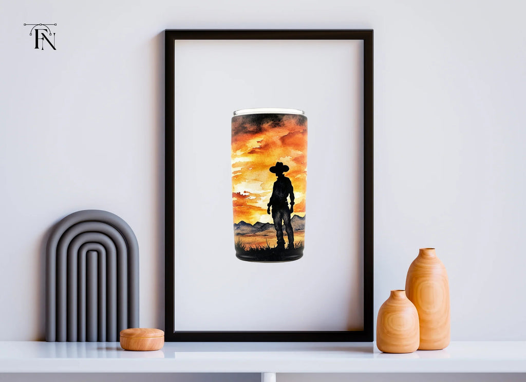 Cowboy Sunset Tumbler Clipart Bundle