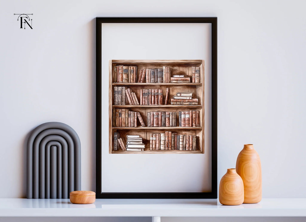 Rustic Bookshelves Clipart Bundle