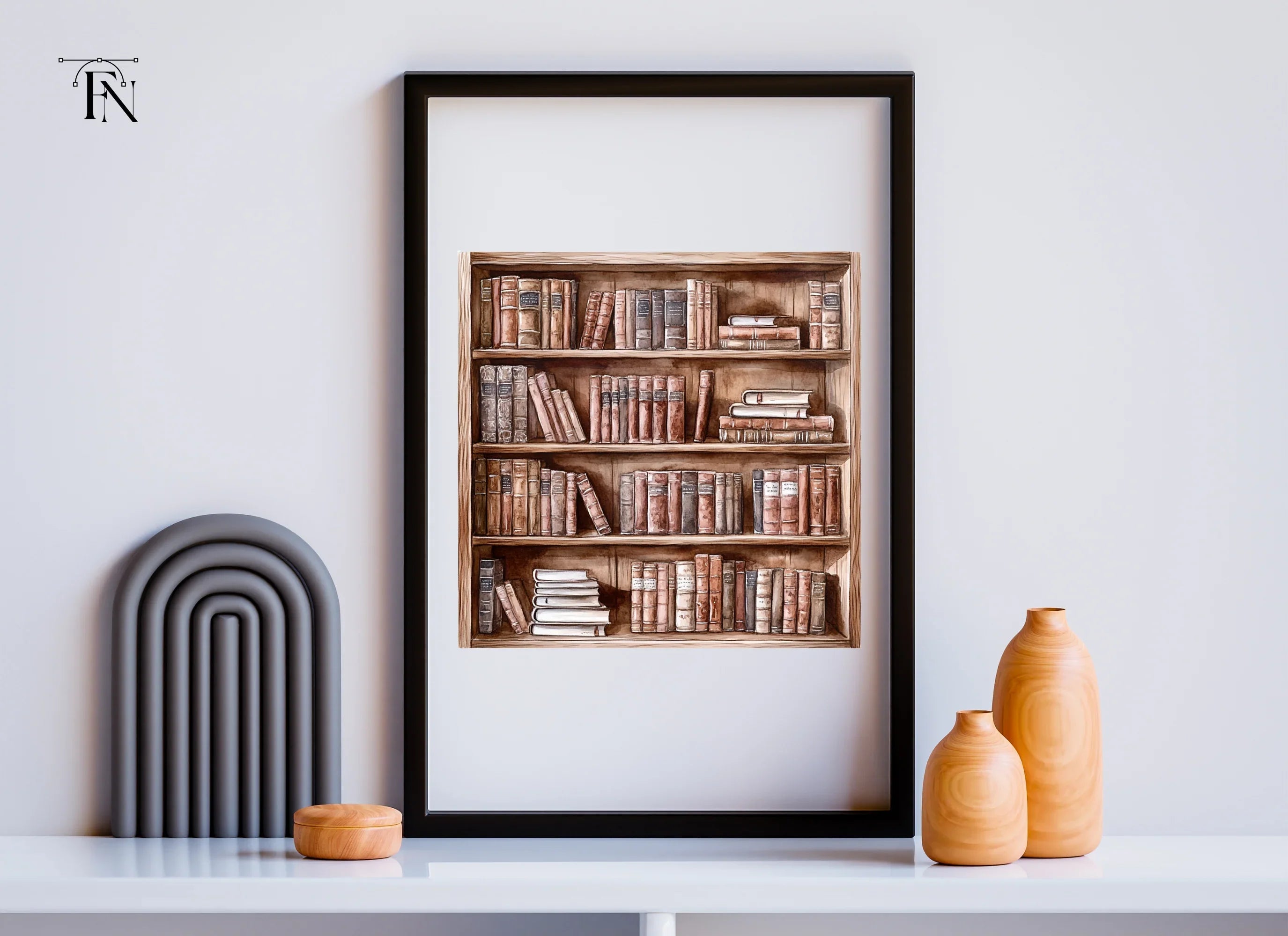 Rustic Bookshelves Clipart Bundle
