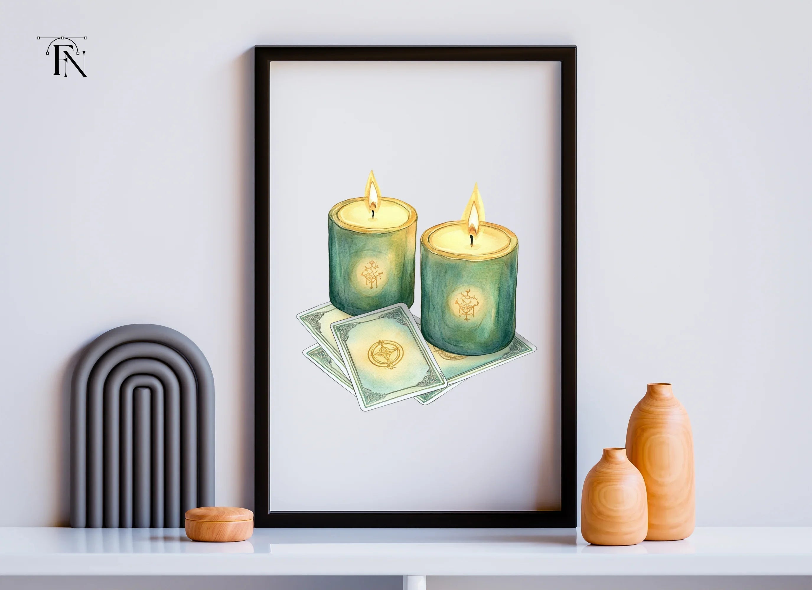 Mystical Candles Tarot Cards Clipart Bundle