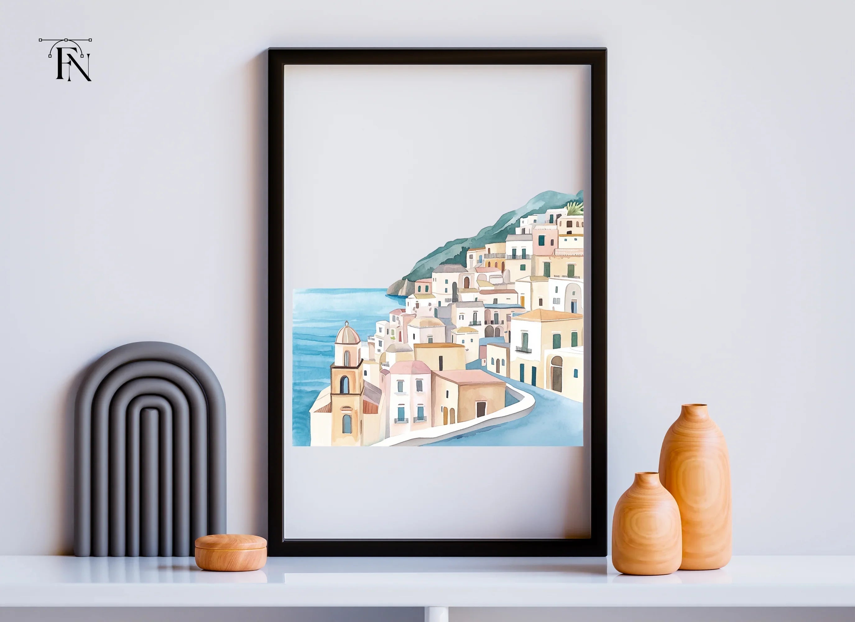 Amalfi Coast Towns Clipart Bundle