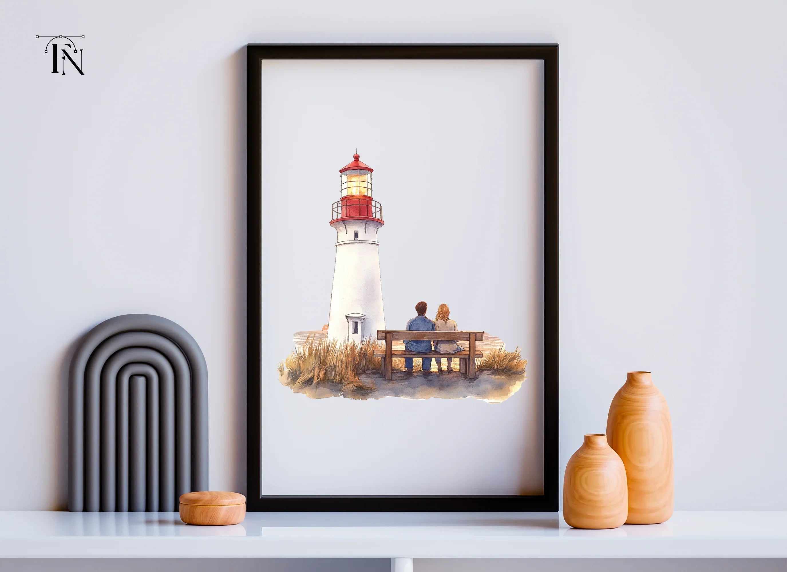 Lighthouse Couple Bench Clipart Bundle
