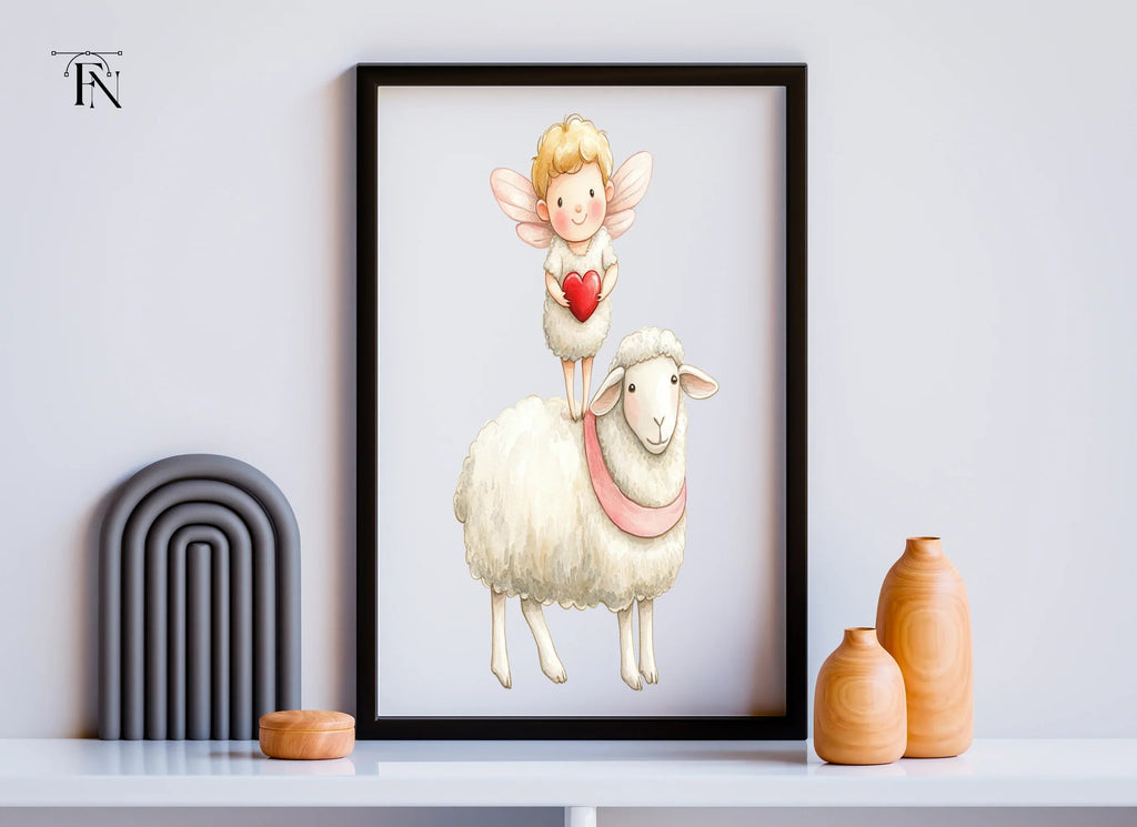 Sweet Cupid and Sheep Valentine Clipart Bundle