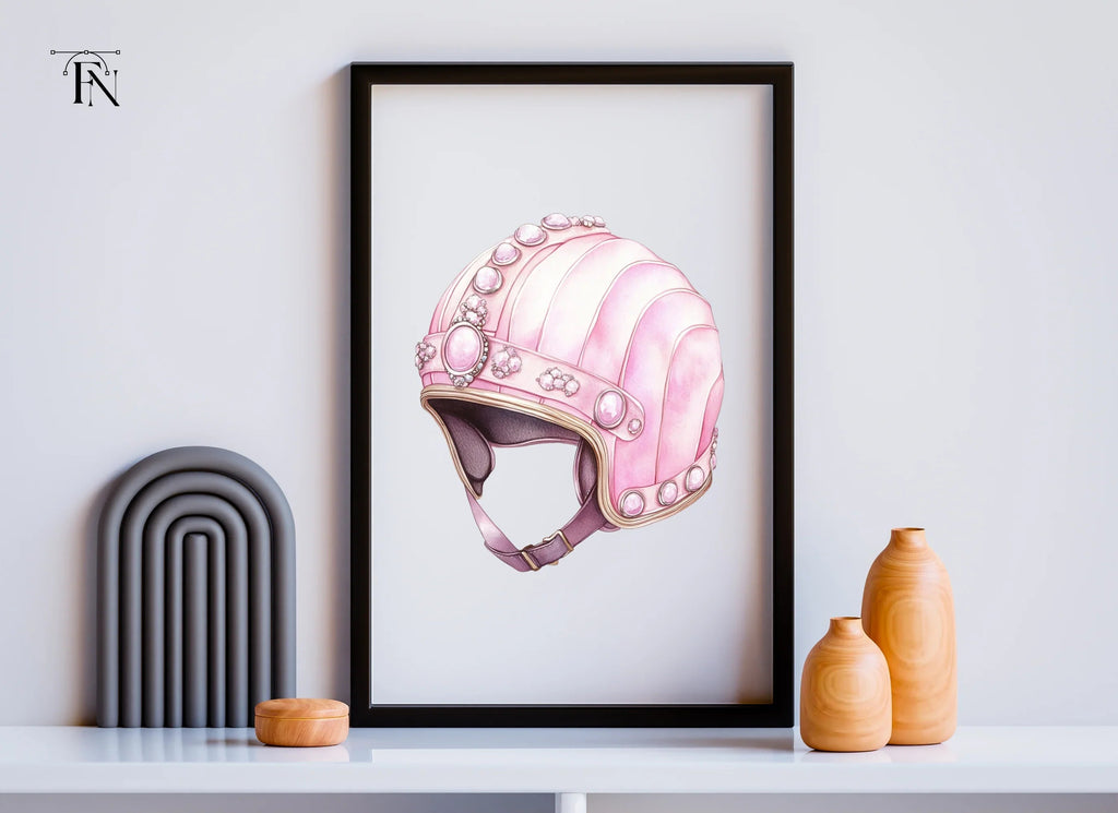 Pink Glam Helmets Clipart Bundle