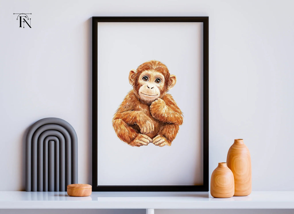 Cute Baby Orangutan Clipart Bundle