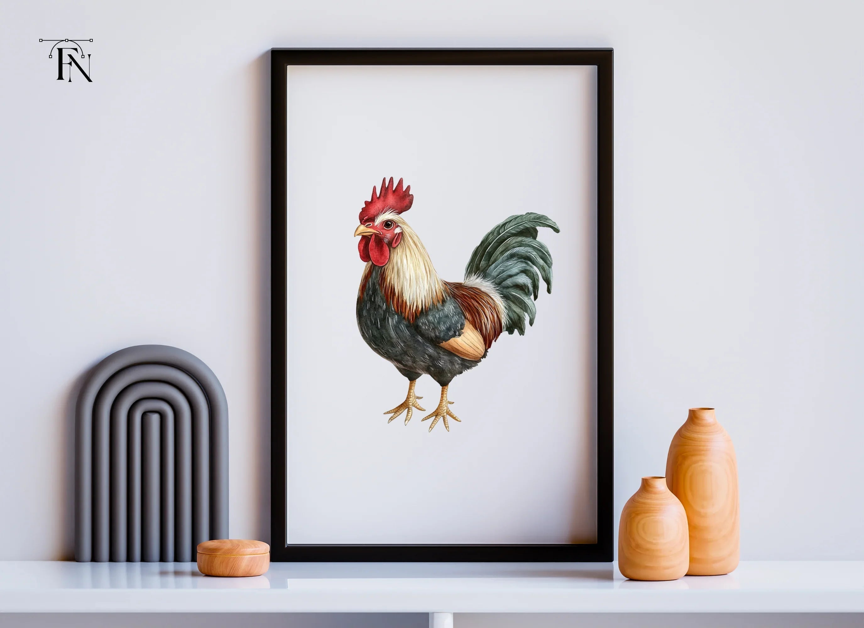 Realistic Rooster Clipart Bundle