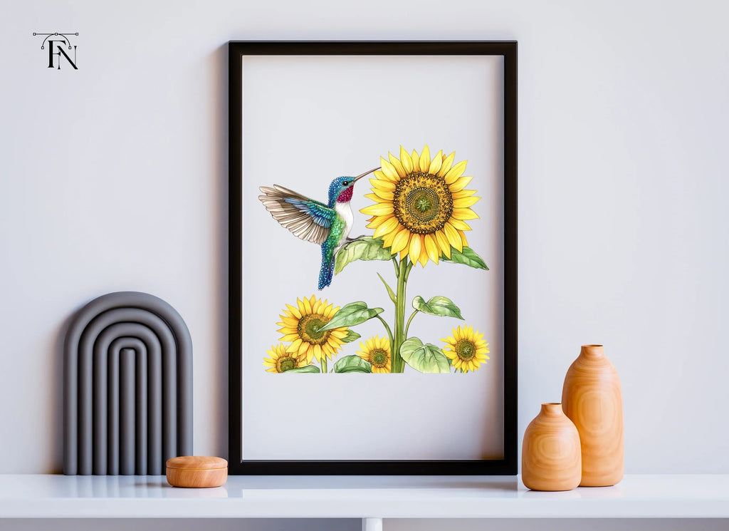 Hummingbird and Sunflower Clipart Bundle