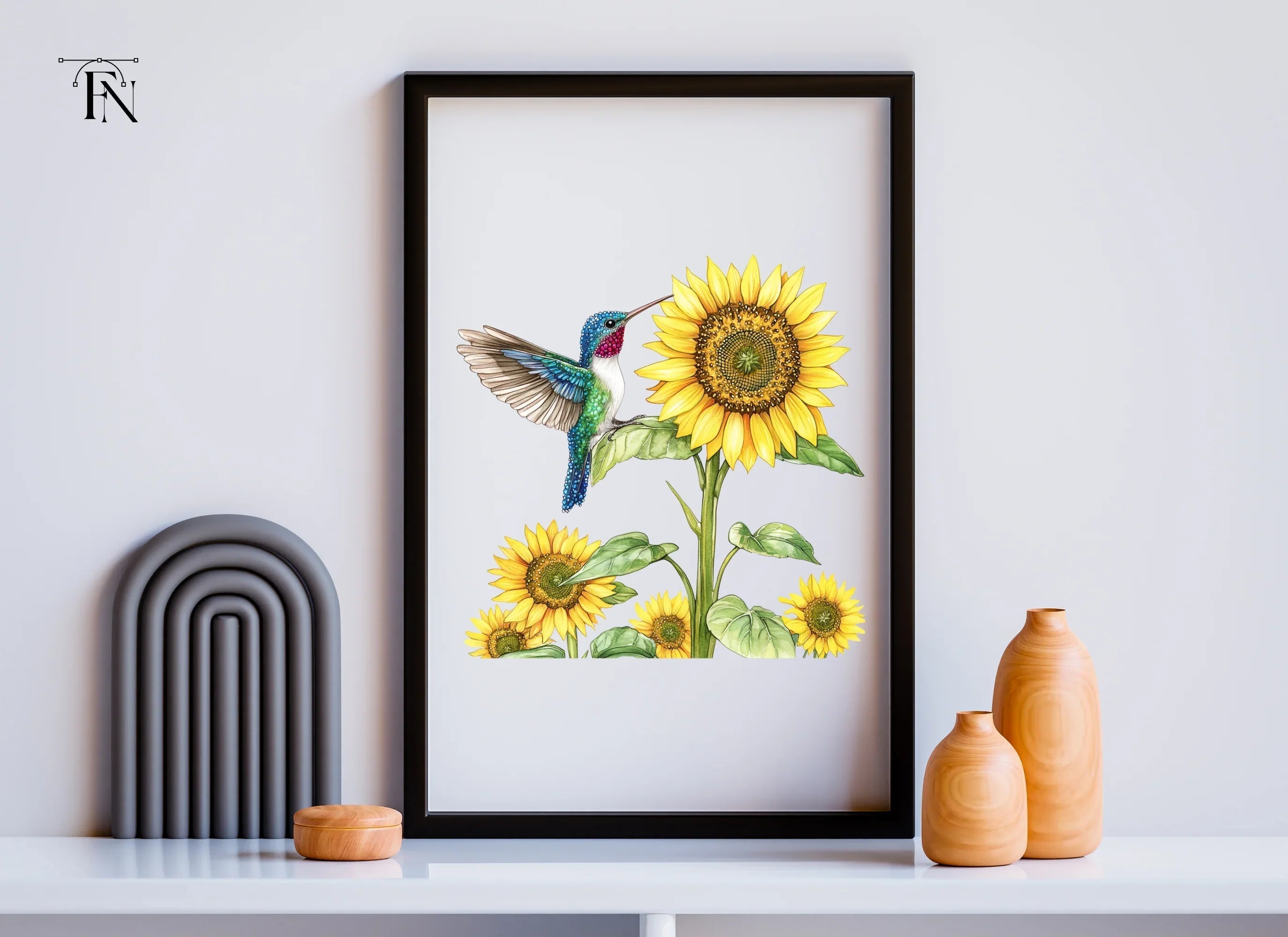 Hummingbird and Sunflower Clipart Bundle