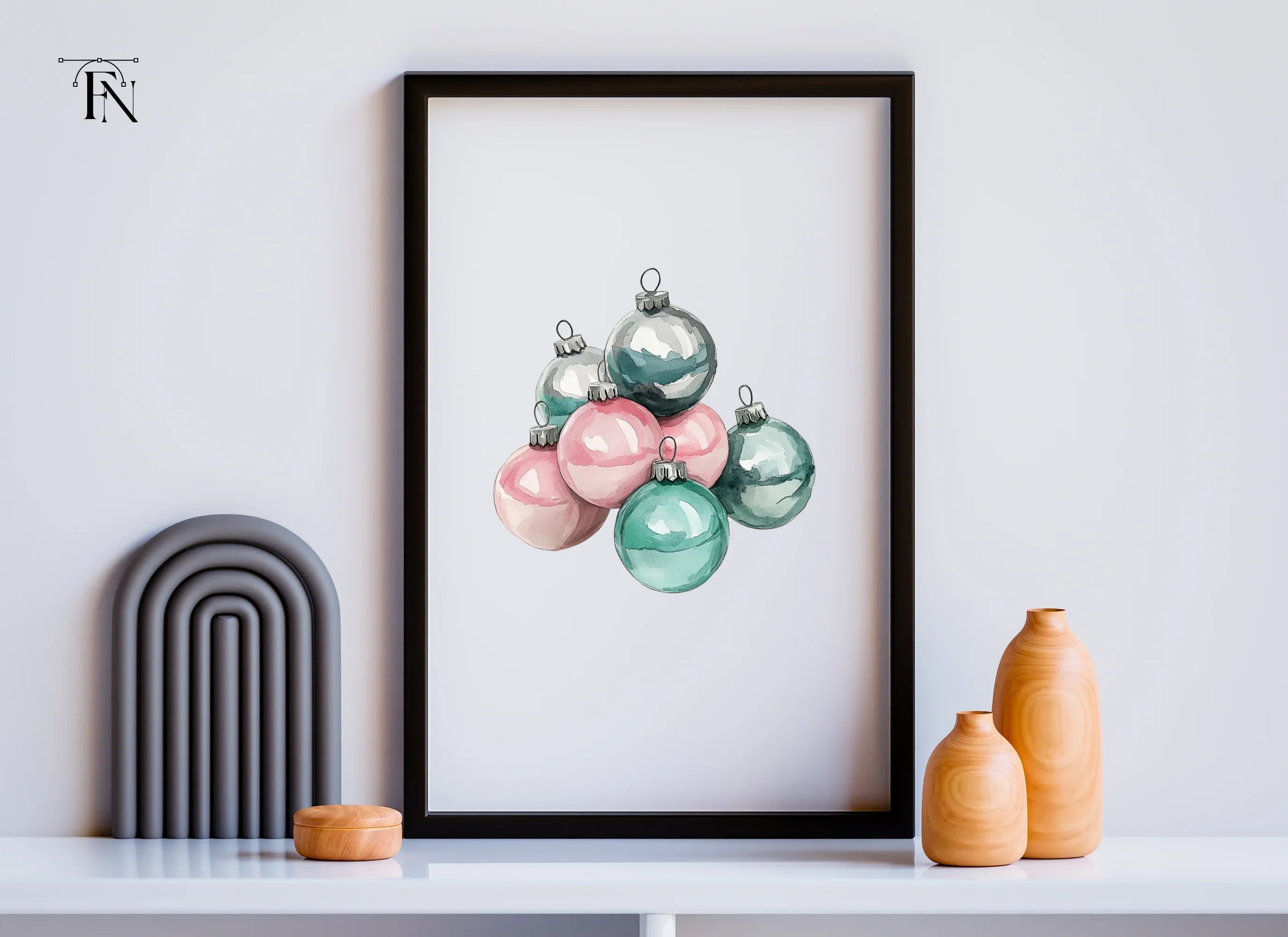 Christmas Ornament Stacks Clipart Bundle