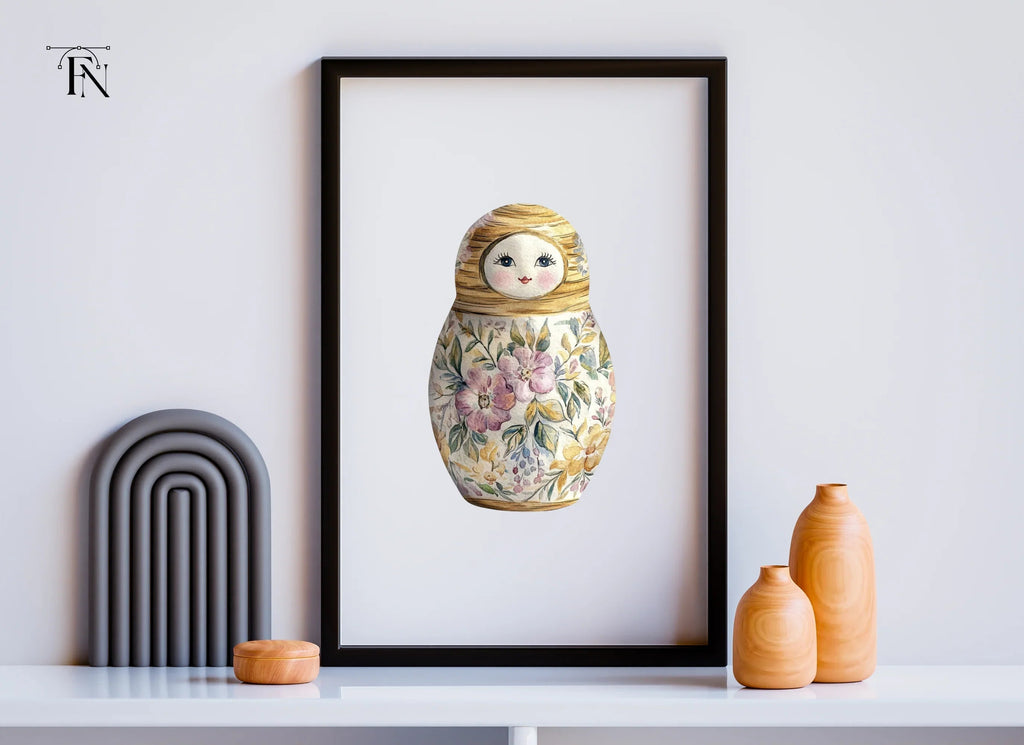Floral Matryoshka Dolls Clipart Bundle