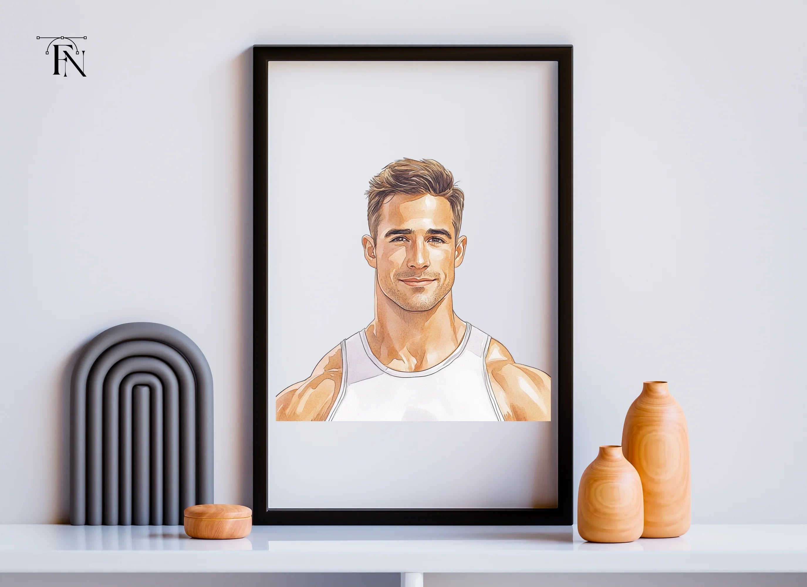Handsome Fitness Man Portrait Clipart Bundle