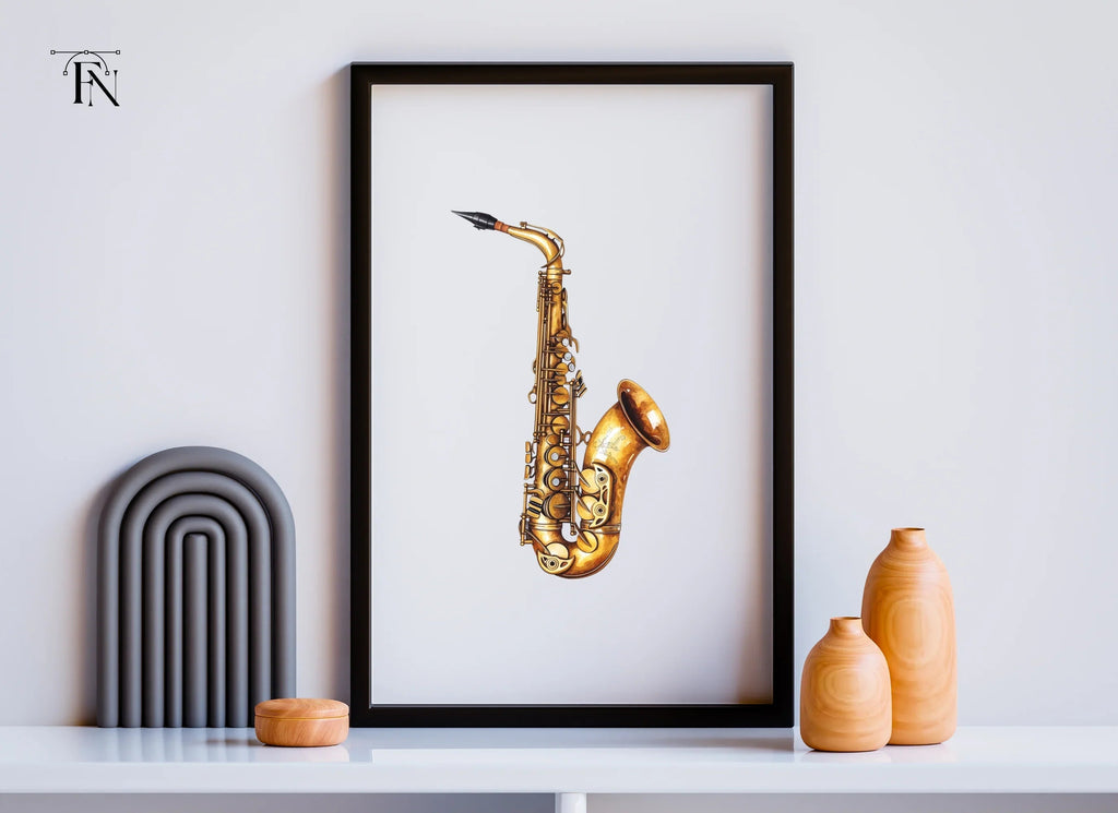 Vintage Saxophone Musical Instrument Clipart Bundle