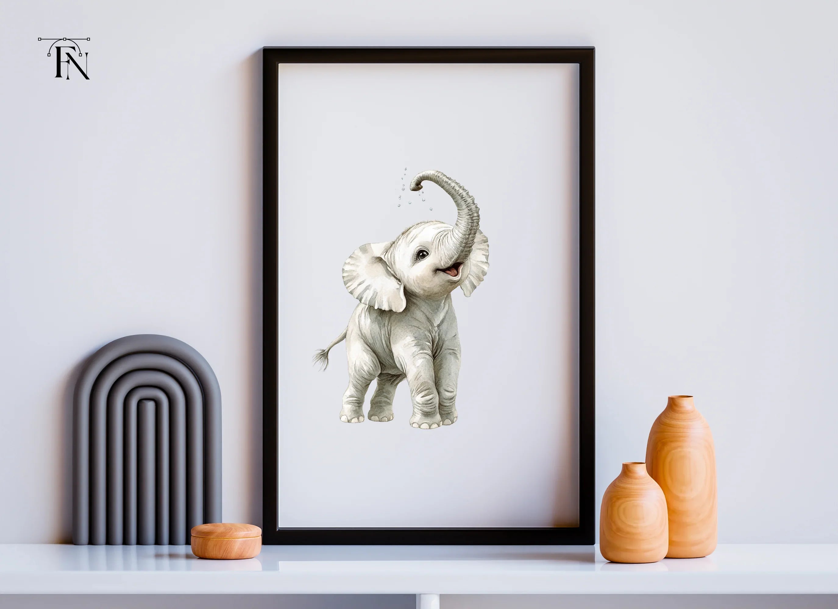 Cute Baby Elephant Clipart Bundle