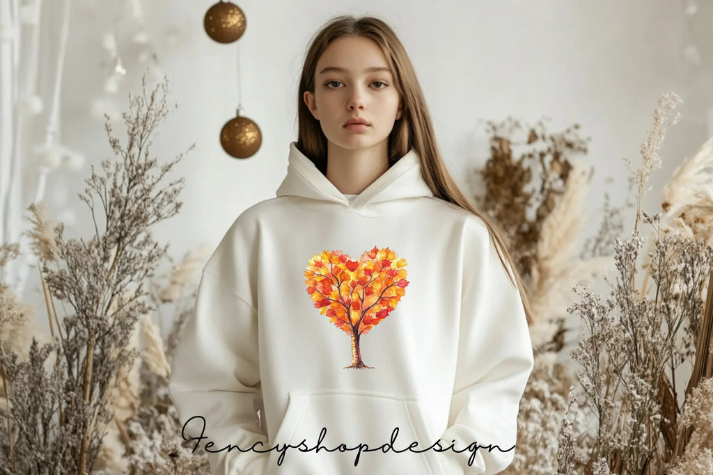 Autumn Heart Tree Clipart Bundle