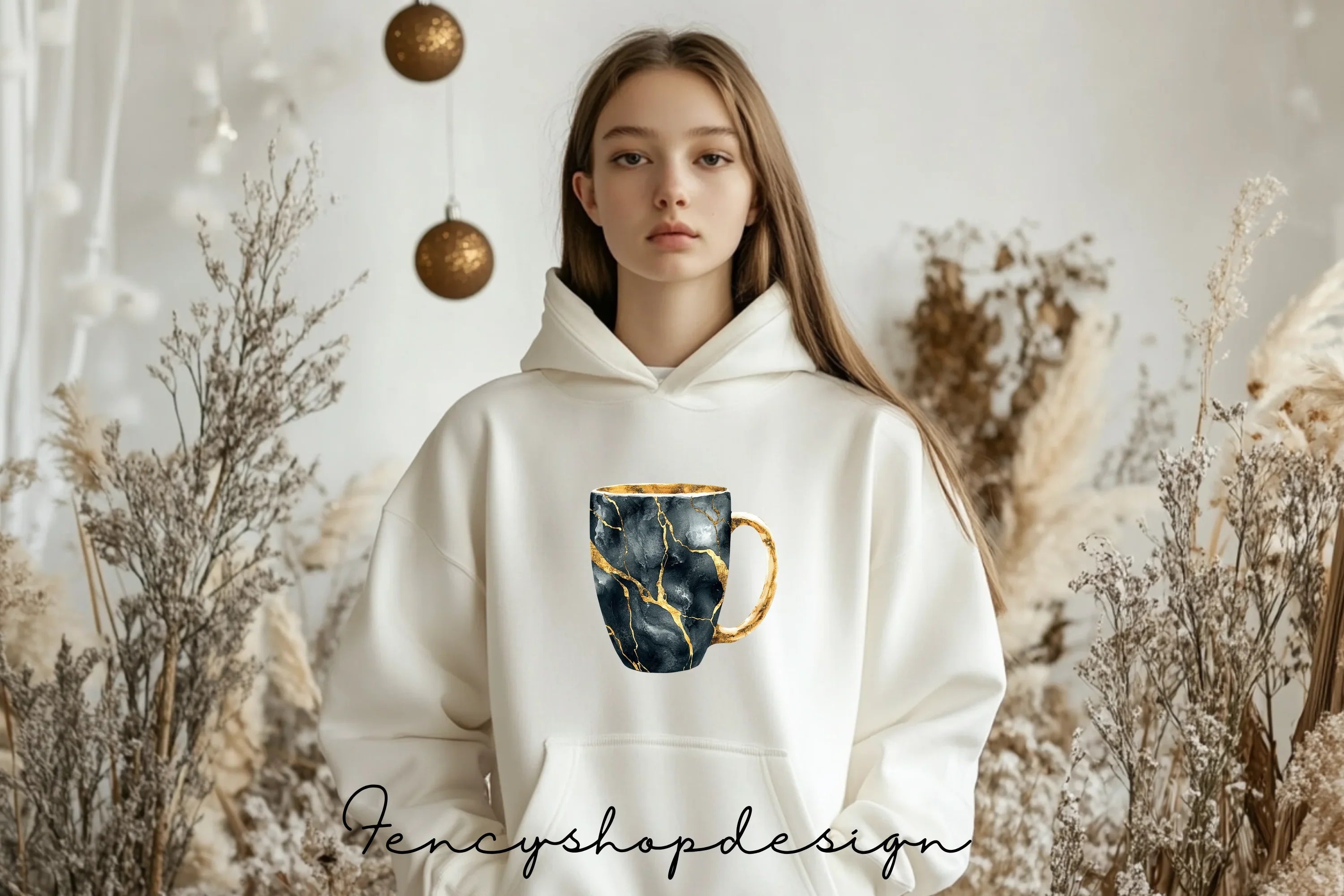 Elegant Black Gold Kintsugi Clipart Bundle